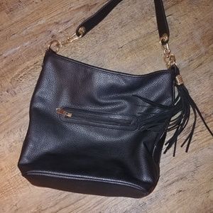 Black sack style bag with tassle